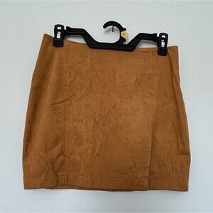 Forever 21 Brown Faux Suede Mini Skirt | Side Slit